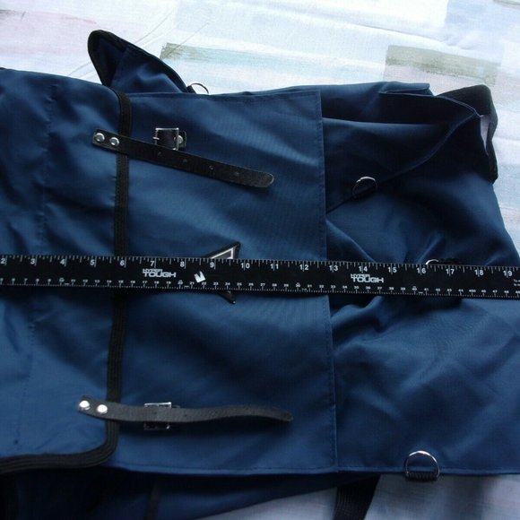 NEW VINTAGE AMERICAN CAMPER BLUE SATCHEL BAG BACKPACK LARGE SI240 - Picture 10 of 12